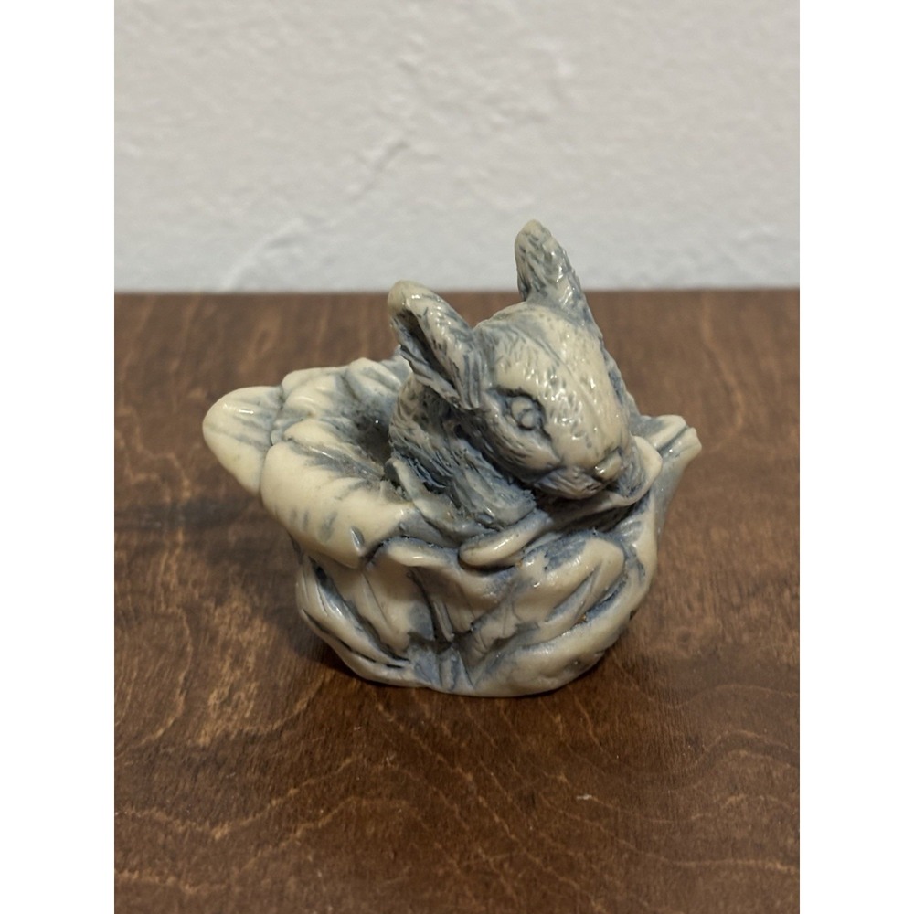 Limited Edition Bunny Blue Figurine Limited Edition Georgia Marble Easter